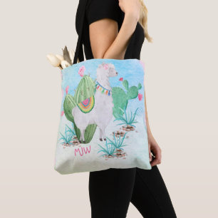 Cute Lllama Watercolor Scene Personlig Kids Tygkasse