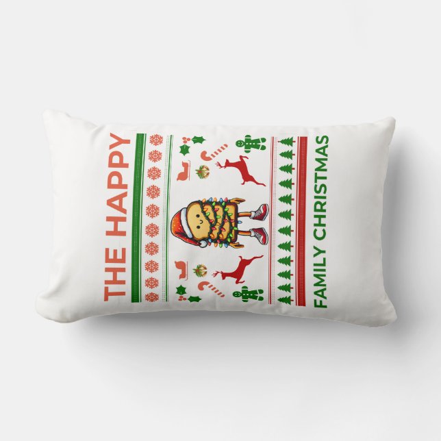 Cute Loaf Bread Baking Bread Baker jul Hat Lumbarkudde (Framsida)