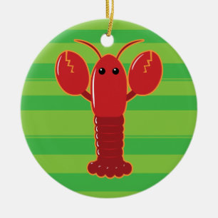 Cute Lobster Julgransprydnad Keramik