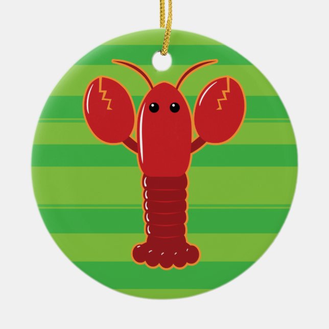 Cute Lobster Julgransprydnad Keramik (Framsidan)