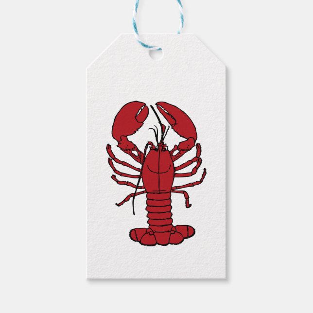 Cute Lobster Nautical märkre-gåva Presentetikett (Framsidan)