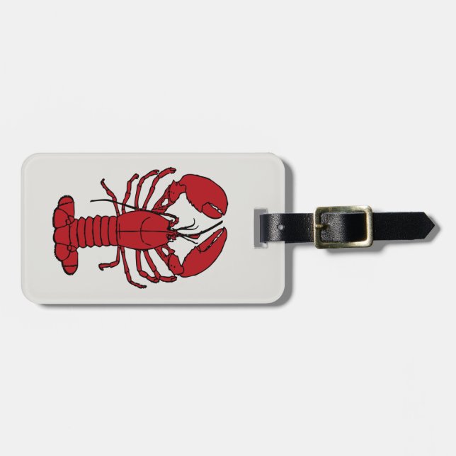 Cute Lobster Nautical-strandresetagg Bagagebricka (Horisontell Framsida)