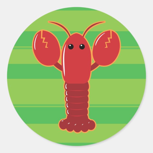 Cute Lobster Runt Klistermärke (Framsida)