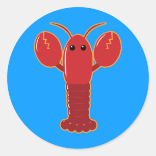 Cute Lobster Runt Klistermärke