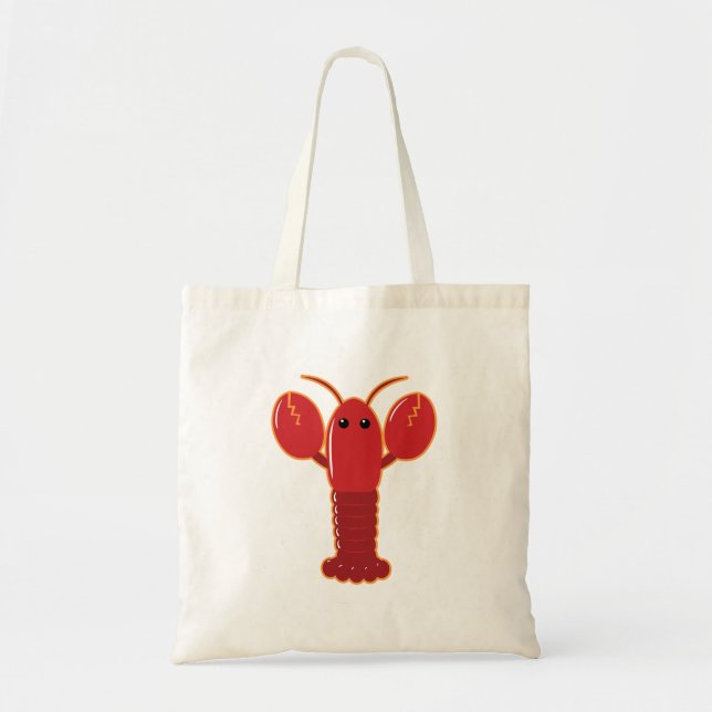 Cute Lobster Tote Bag Tygkasse (Framsidan)