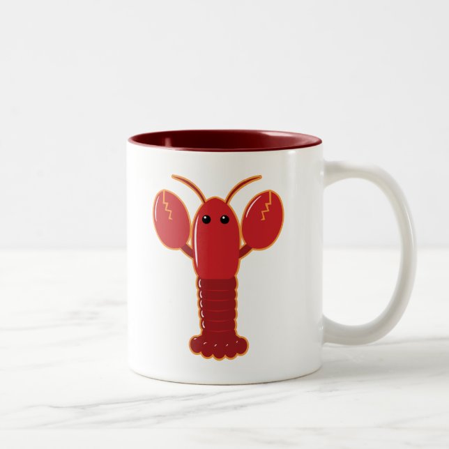 Cute Lobster Två-Tonad Mugg (Höger)