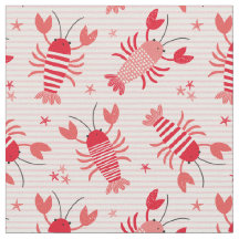 Cute Lobsters på ljusa rosa vita rand