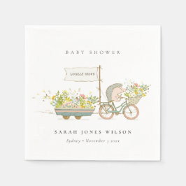 Cute Locally Grown Hedgehog Flora Bike Baby Shower Pappersservett