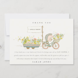 Cute Locally Grown Hedgehog Flora Bike Baby Shower Tack Kort