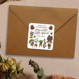 Cute Locally Grown Little Sprout Baby Shower Fyrkantigt Klistermärke