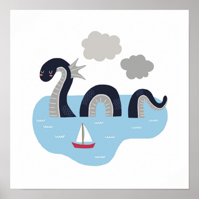 Cute Loch Ness Monster Poster (Framsidan)