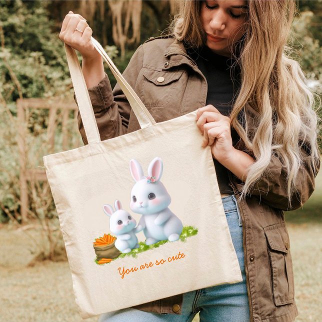 Cute Loely Bunny Tote bags Tygkasse (Skapare uppladdad)