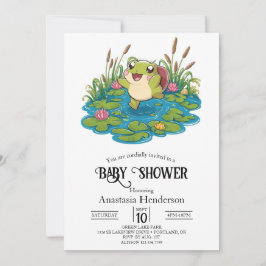 Cute Loely Frog Baby Shower Inbjudningar