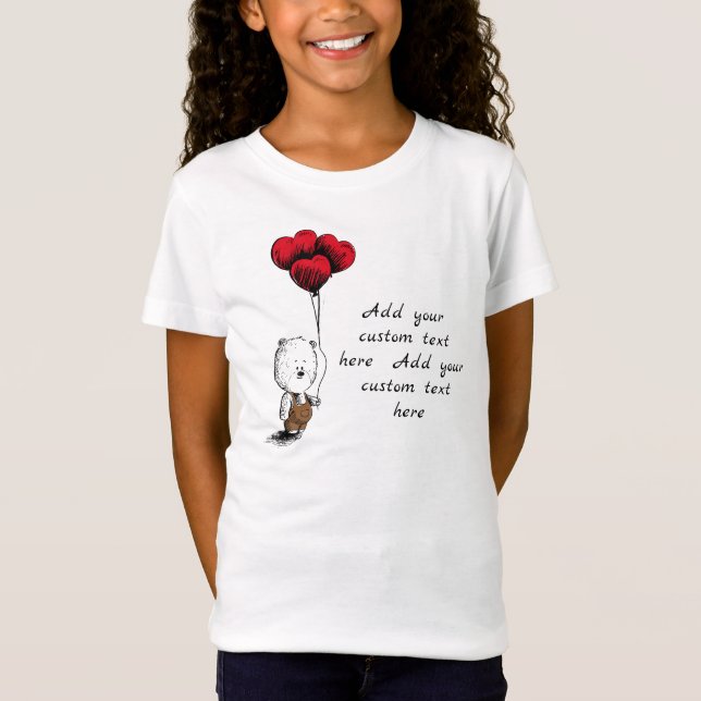 Cute Loely Nalle valentines day T Shirt (Framsida)