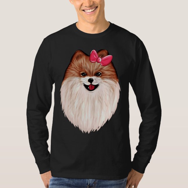Cute Loely Pommern Hund nr 0196 T Shirt (Framsida)