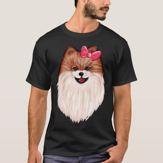 Cute Loely Pommern Hund nr 0196 T Shirt (Framsida)