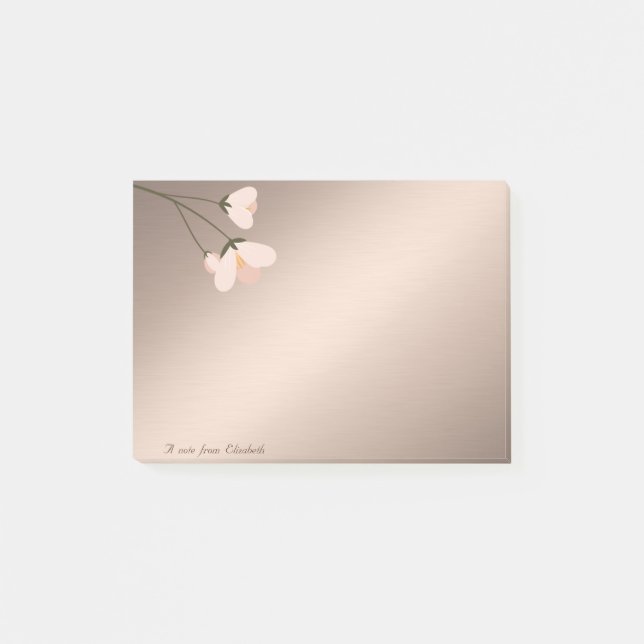 Cute Loely Snyggt Elegant Flower Post-it Block (Framsida)