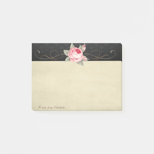Cute Loely Snyggt Elegant Ro Post-it Block (Framsida)