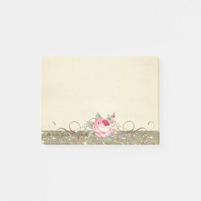 Cute Loely Snyggt Elegant Ro Post-it Block (Framsida)