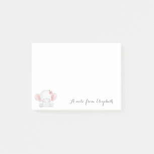 Cute Loely Snyggt Girly ,Baby Elephant,Flower Post-it Block