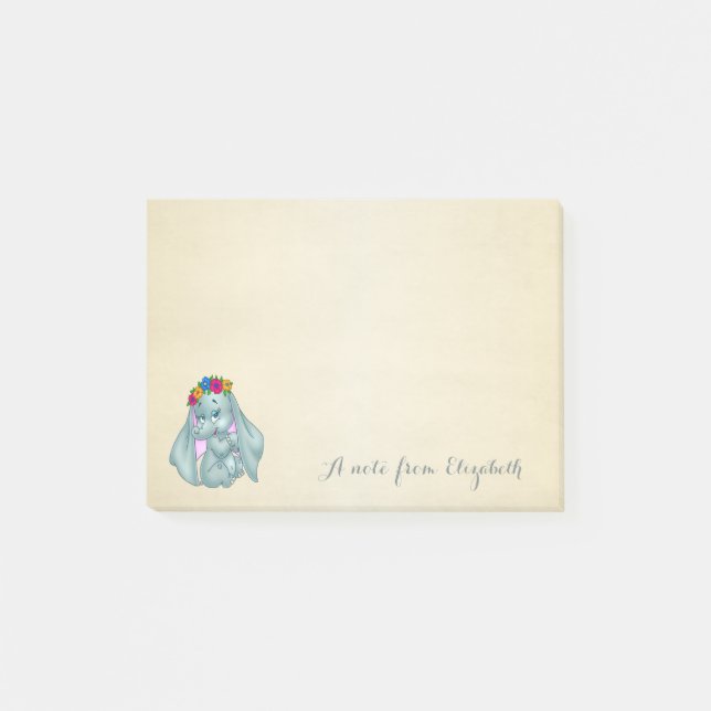 Cute Loely Snyggt Girly ,Baby Elephant Post-it Block (Framsida)