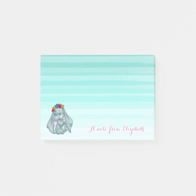 Cute Loely Snyggt Girly ,Baby Elephant Post-it Block (Framsida)