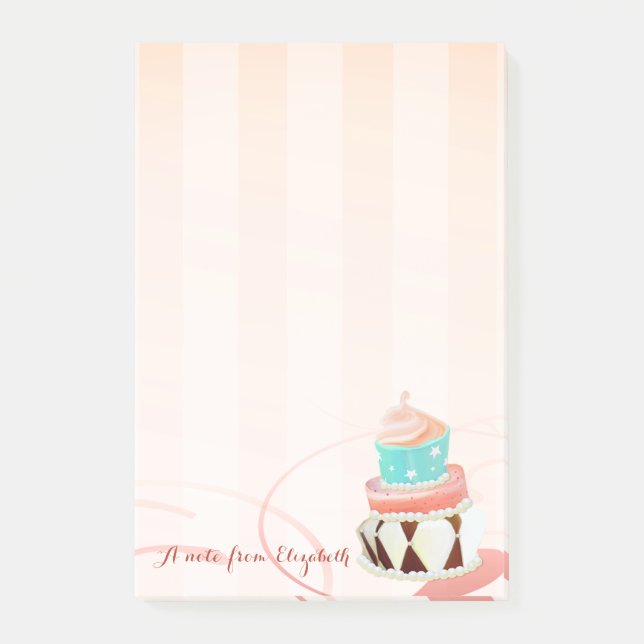 Cute Loely Snyggt Girly, Cake Post-it Block (Framsida)