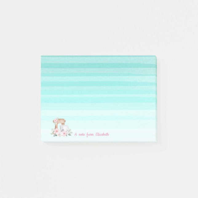 Cute Loely Snyggt Girly Mixer Flowers Post-it Block (Framsida)