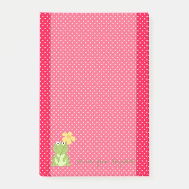 Cute Loely Snyggt,Polka dots,Frog Post-it Block (Framsida)