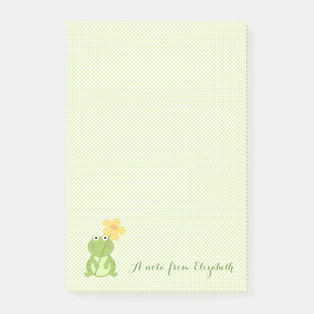 Cute Loely Snyggt,Polka dots,Frog Post-it Block (Framsida)