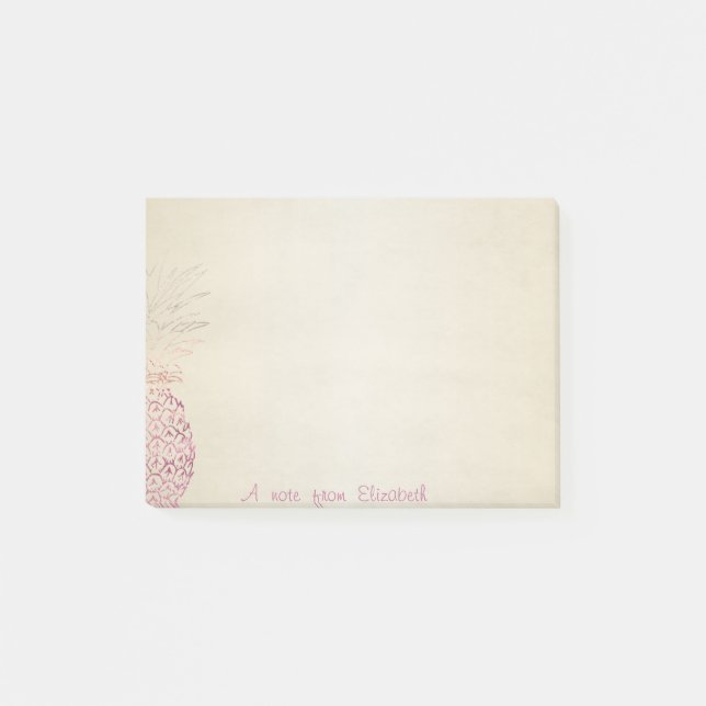 Cute Loely Snyggt, Rosa Pineapple Post-it Block (Framsida)