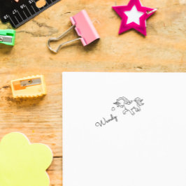 Cute Loely Unicorn Custom Name Self-Inking Frimärk Självfärgande Stämpel