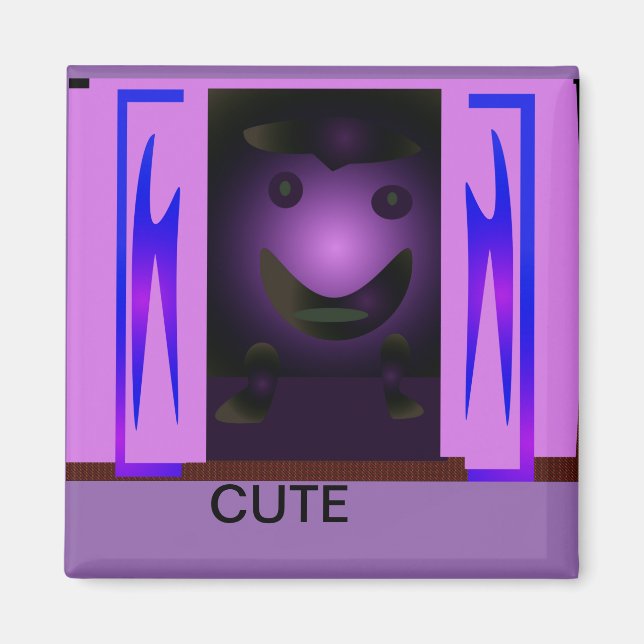 CUTE_LOGOTYP_ROSA_BLACK MAGNET (Framsidan)
