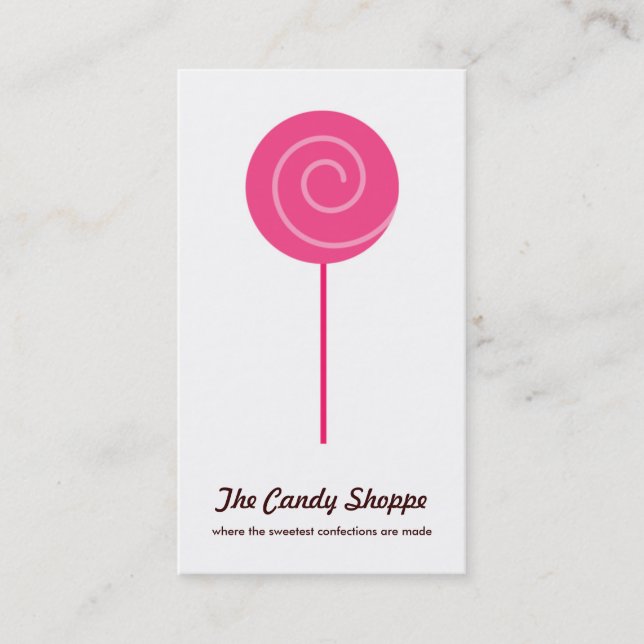Cute Lollipop Candy Shoppe-Affärskort Visitkort (Framsida)