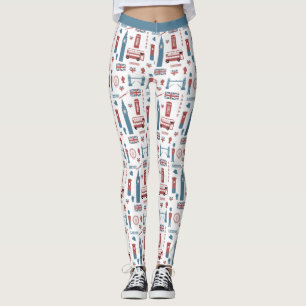 Cute London England Big Ben English Flagga Yoga Leggings