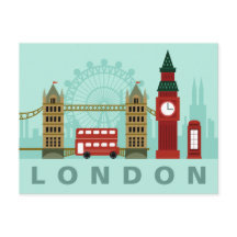 Cute London Illustration-vykort