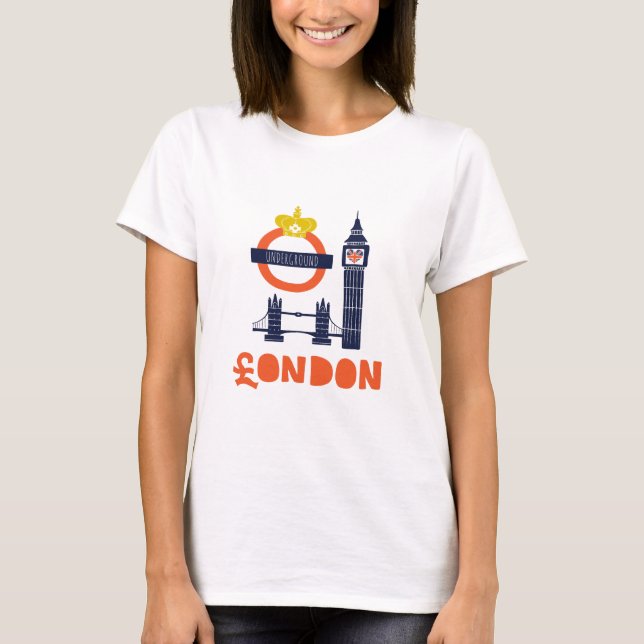 Cute London Souvenir T Shirt (Framsida)