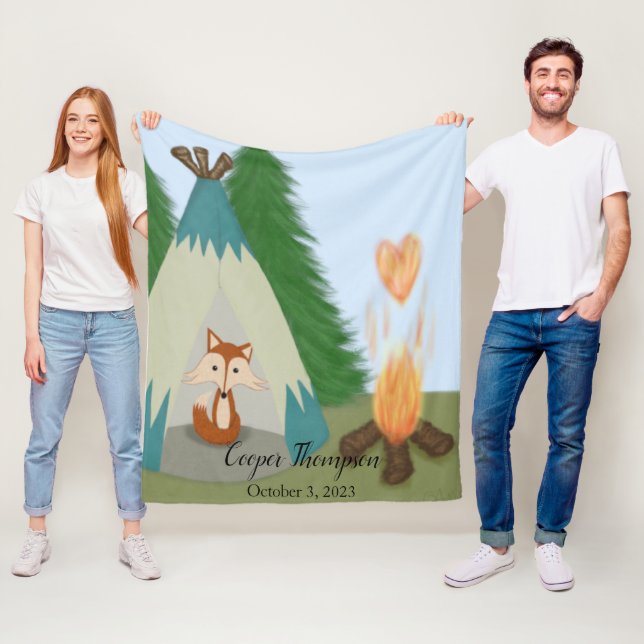 Cute Lone Fox Fleecefilt (På plats)