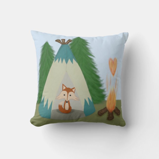 Cute Lone Fox Kudde (Framsida)