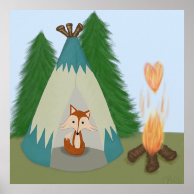 Cute Lone Fox Poster (Framsidan)