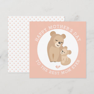 Cute Loness mor och baby rosa Mors dag Julkort