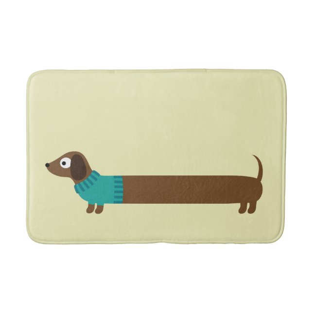 Cute Long Dachshund Illustration Badrumsmatta (Framsidan)