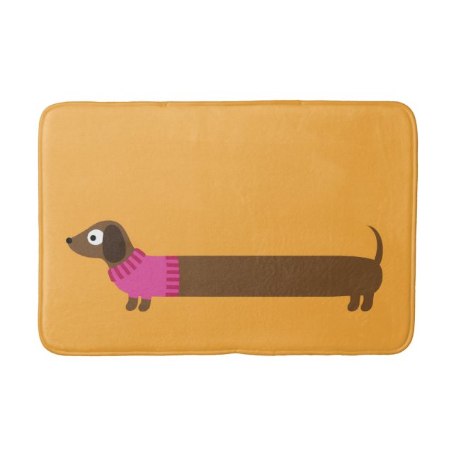 Cute Long Dachshund Illustration Badrumsmatta (Framsidan)