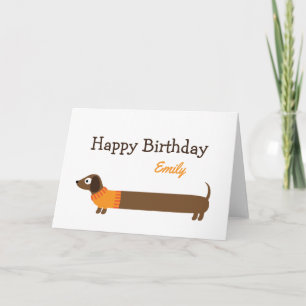 Cute Long Dachshund Illustration Kort