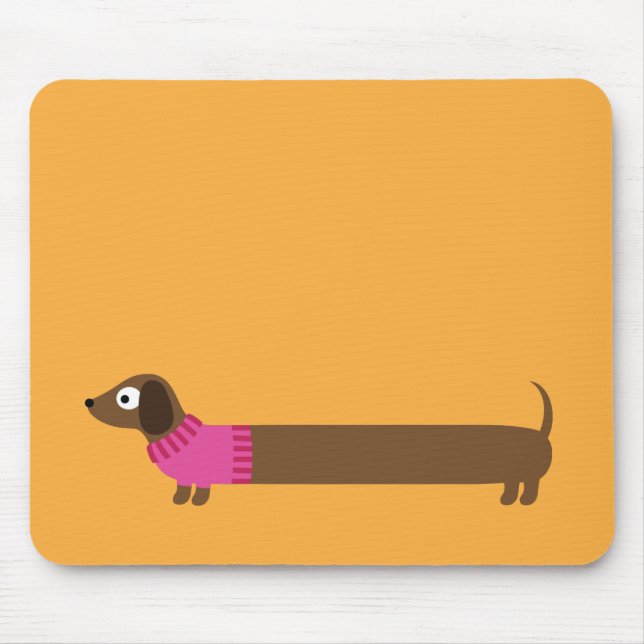 Cute Long Dachshund Illustration Musmatta (Framsidan)