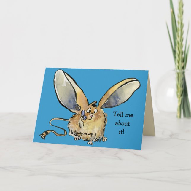 Cute Long Eared Jerboa Card - Anpassat Tack Kort (Framsida)