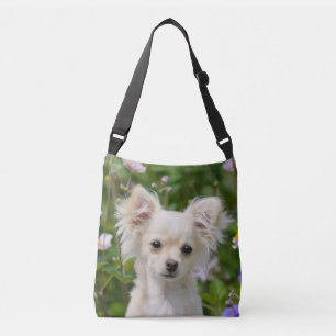 Cute Long-Hearing kräm Chihuahua Hund Puppy - Axelväska