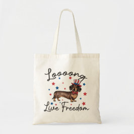 Cute Long Live Freedom Doxie Tote Bag Tygkasse