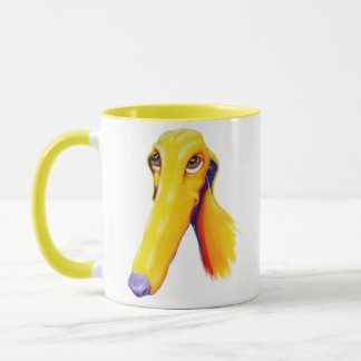 Cute Long Nose Greyhound Art Mugg