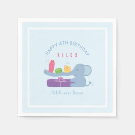 Cute Long-Nosed Elephant & Gifts Paper Napkins Pappersservett
